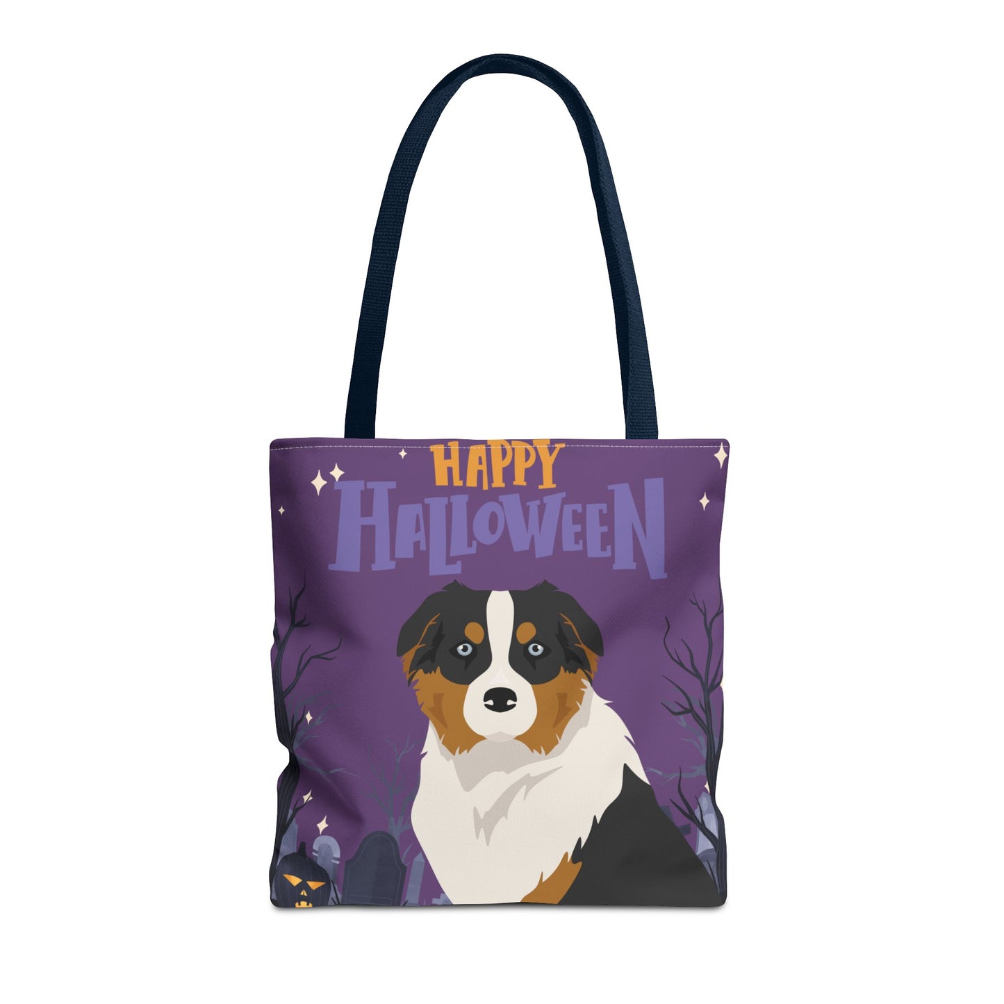 Australian Shepherd Dog Happy Halloween Tote Bag 16x16