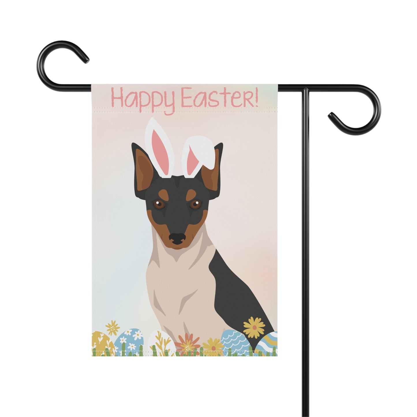 Brazilian Terrier Dog Happy Easter Garden Flag