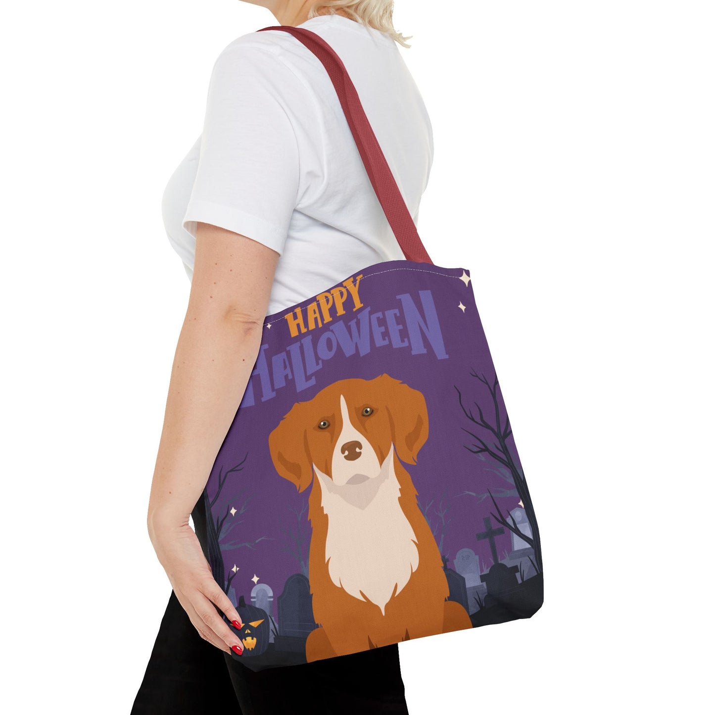 Nova Scotia Duck Tolling Retriever Dog Happy Halloween Tote Bag 16x16