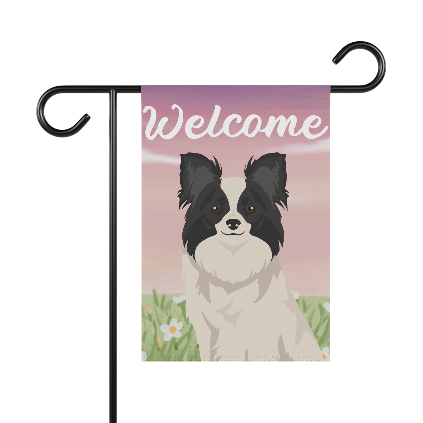 Papillon Dog Welcome Garden Flag