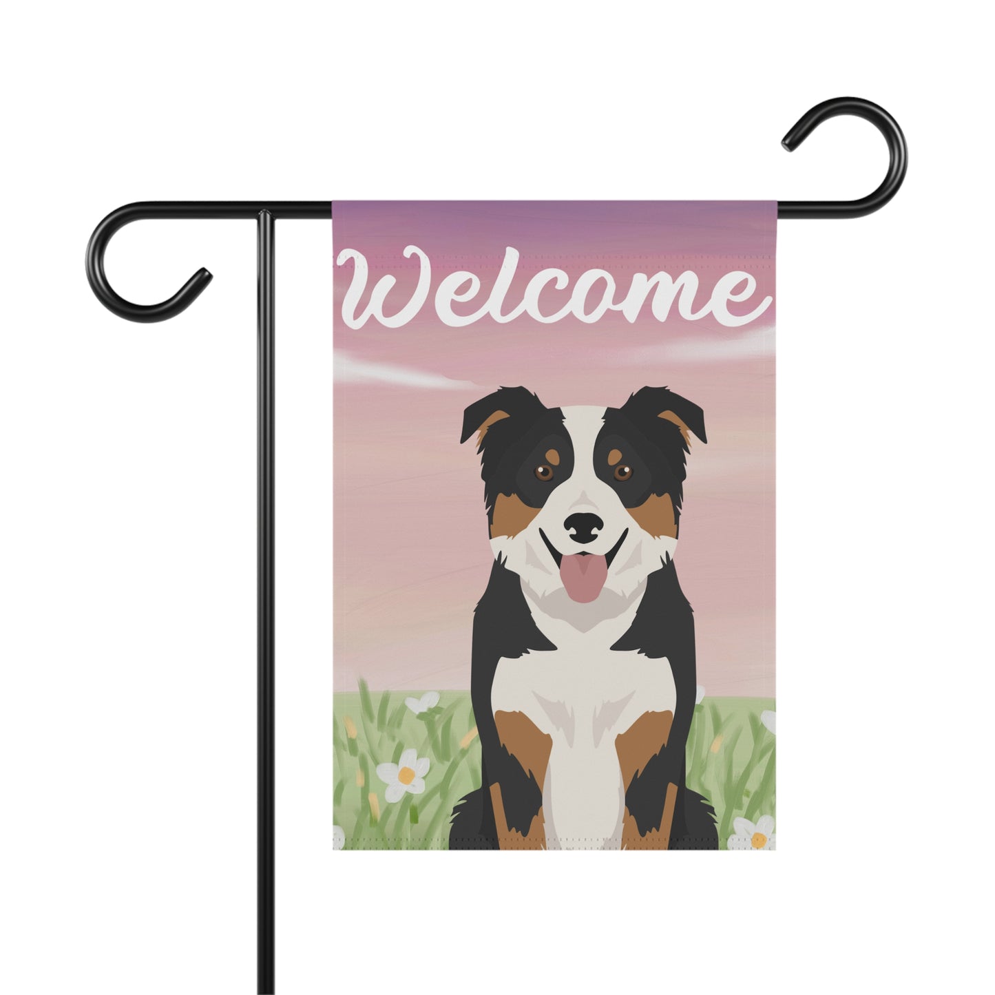 Border Collie Dog Welcome Garden Flag