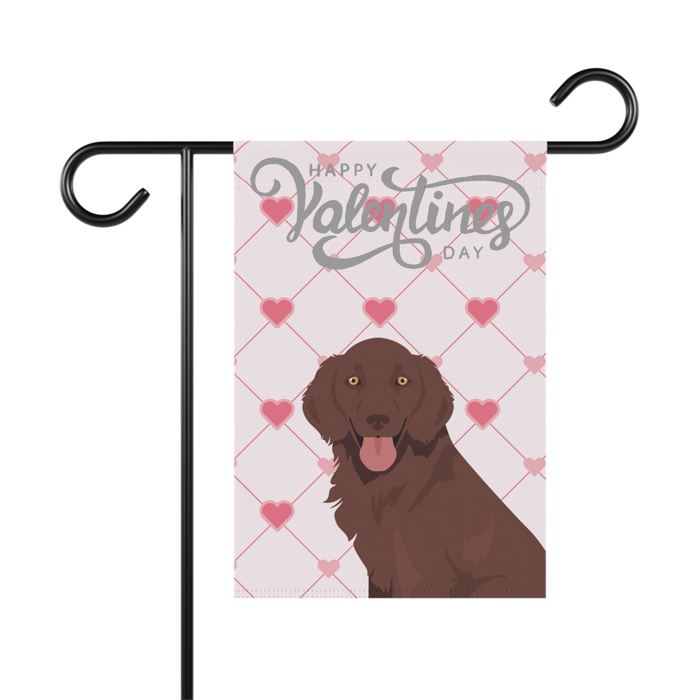 Flat Coated Retriever Dog Valentines Day Garden Flag