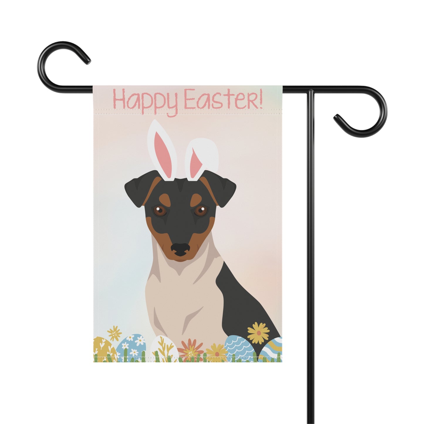 Brazilian Terrier Dog Happy Easter Garden Flag
