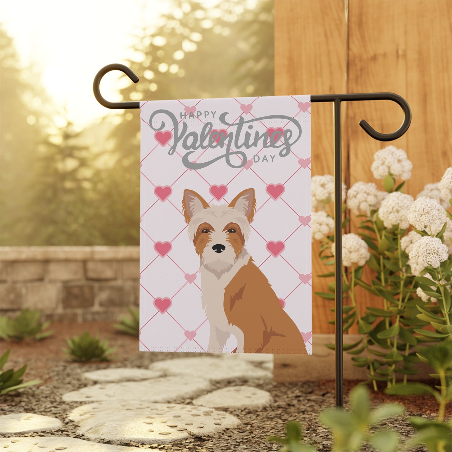 Portuguese Podengo Dog Valentines Day Garden Flag