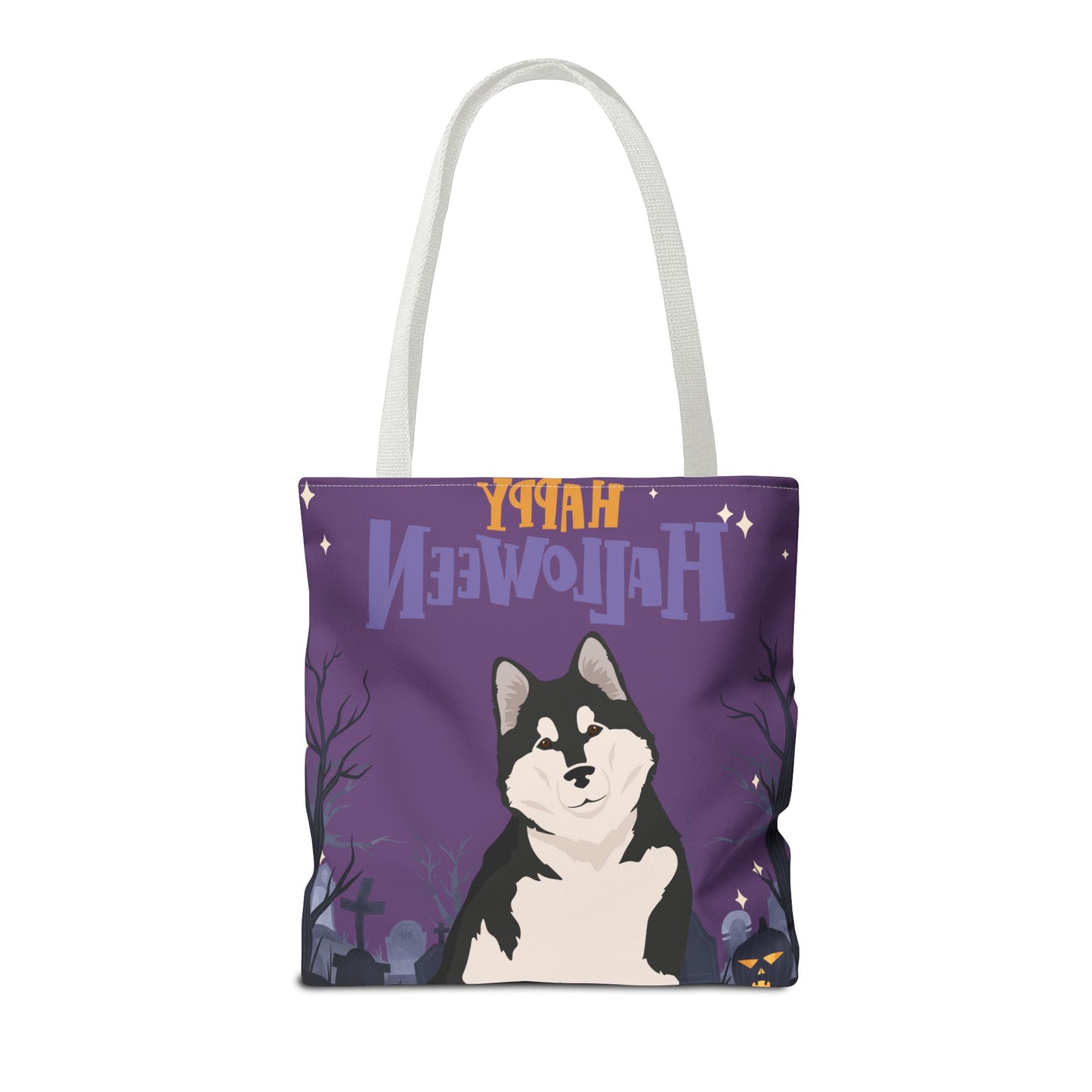 Alaskan Malamute Dog Happy Halloween Tote Bag 16x16