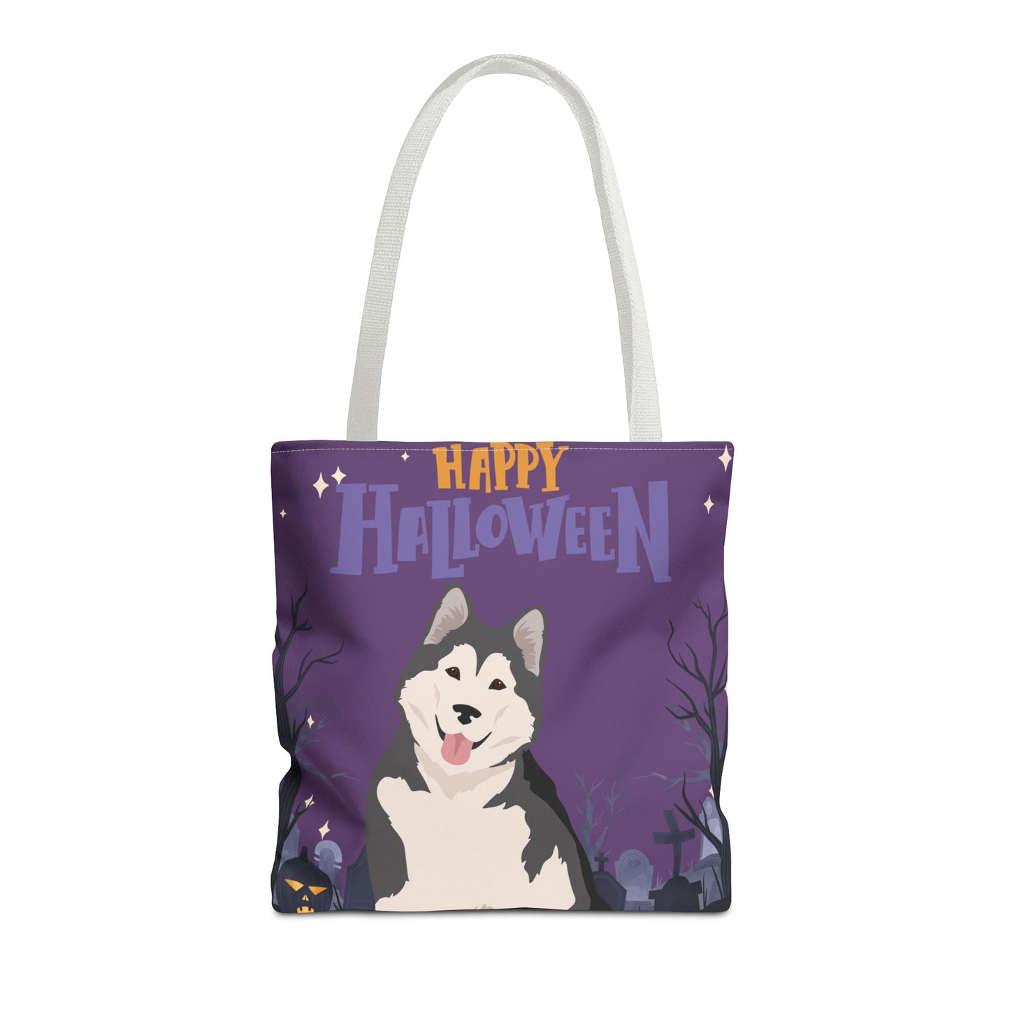Alaskan Malamute Dog Happy Halloween Tote Bag 16x16