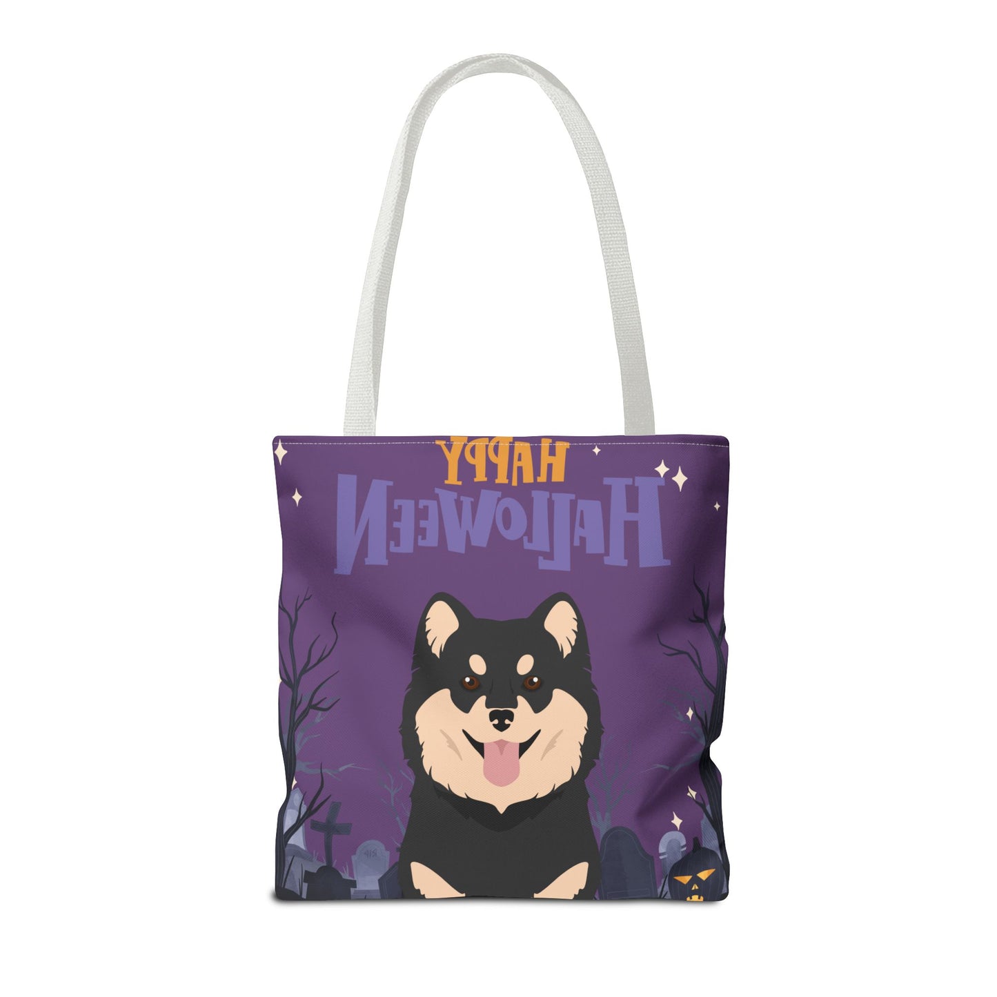 Finnish Lapphund Dog Happy Halloween Tote Bag 16x16