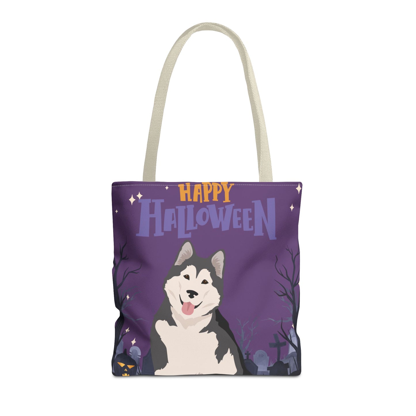 Alaskan Malamute Dog Happy Halloween Tote Bag 16x16