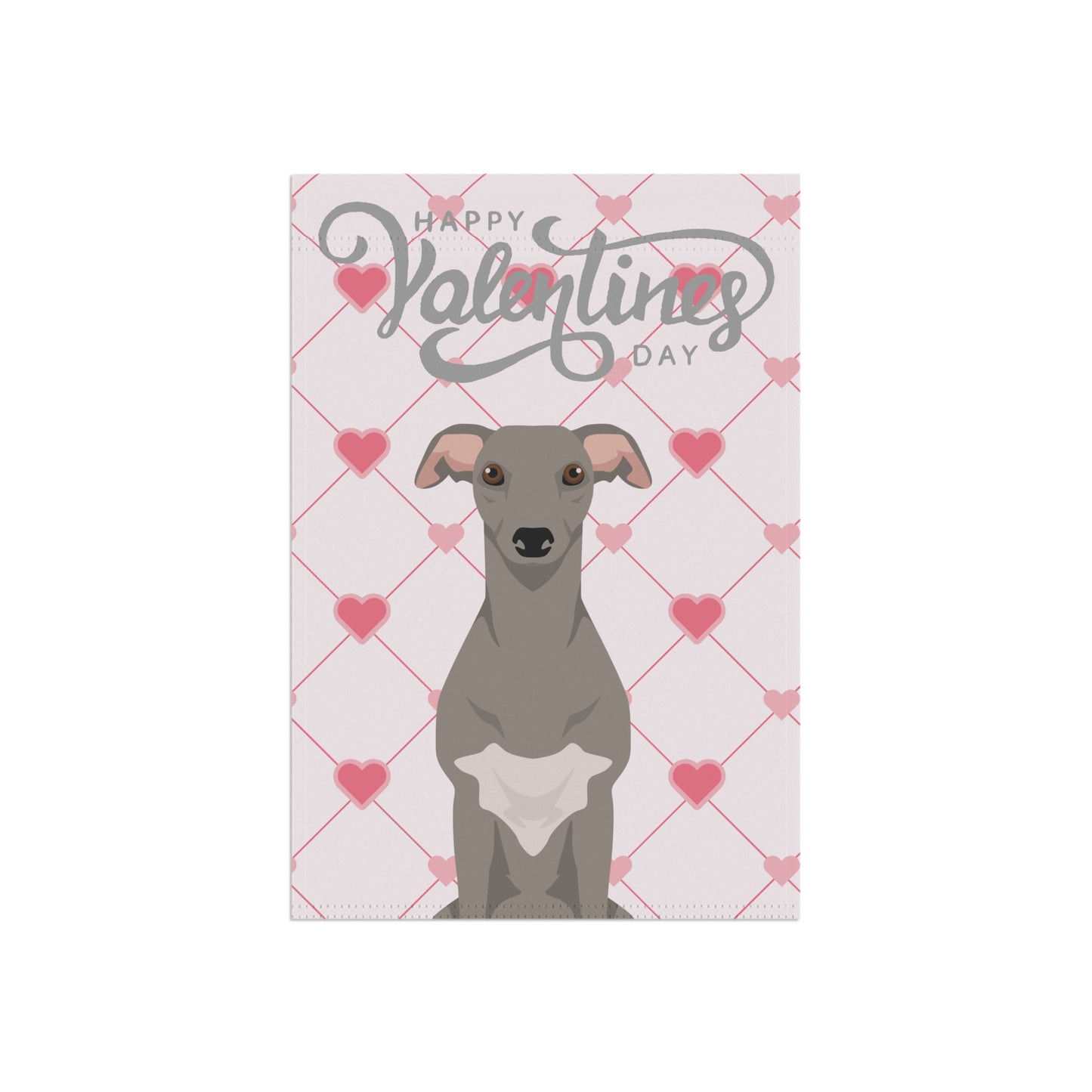 Whippet Dog Valentines Day Garden Flag