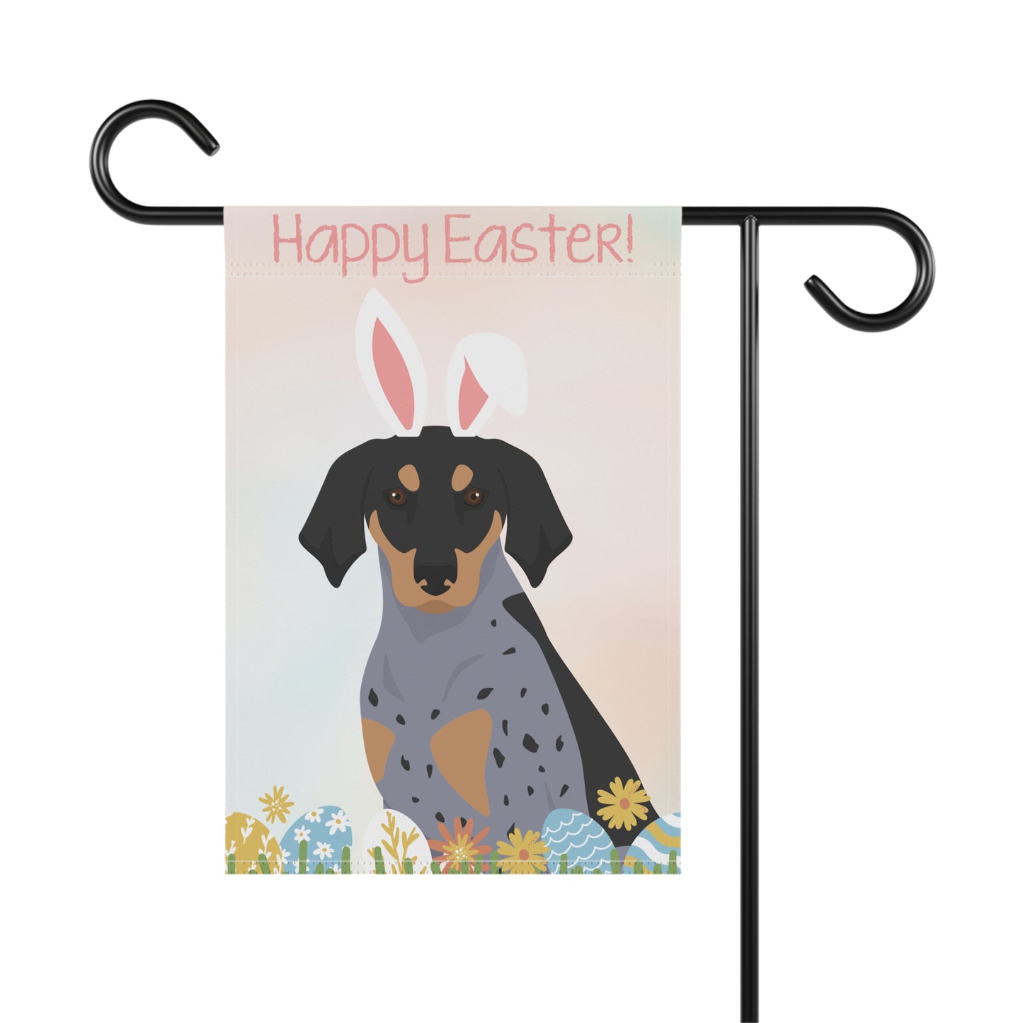 Bluetick Coonhound Dog Happy Easter Garden Flag