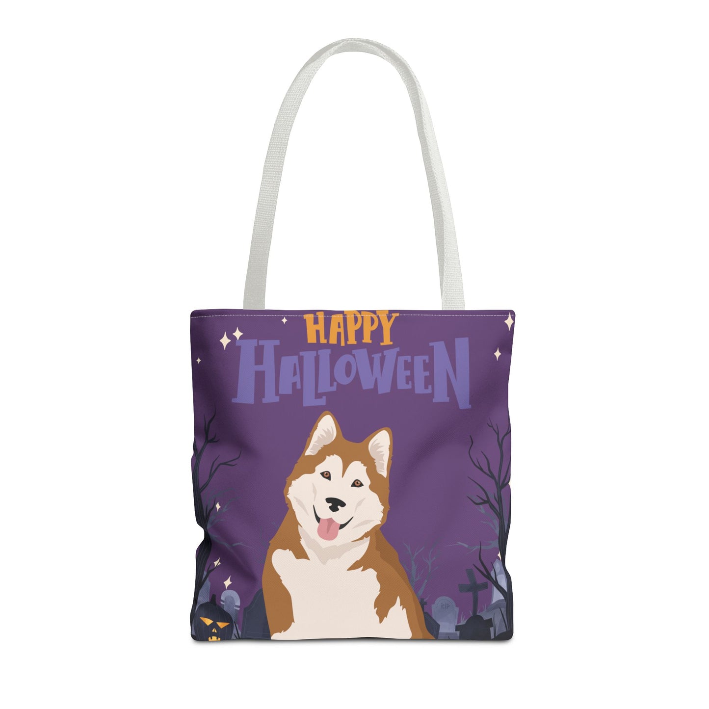 Alaskan Malamute Dog Happy Halloween Tote Bag 16x16