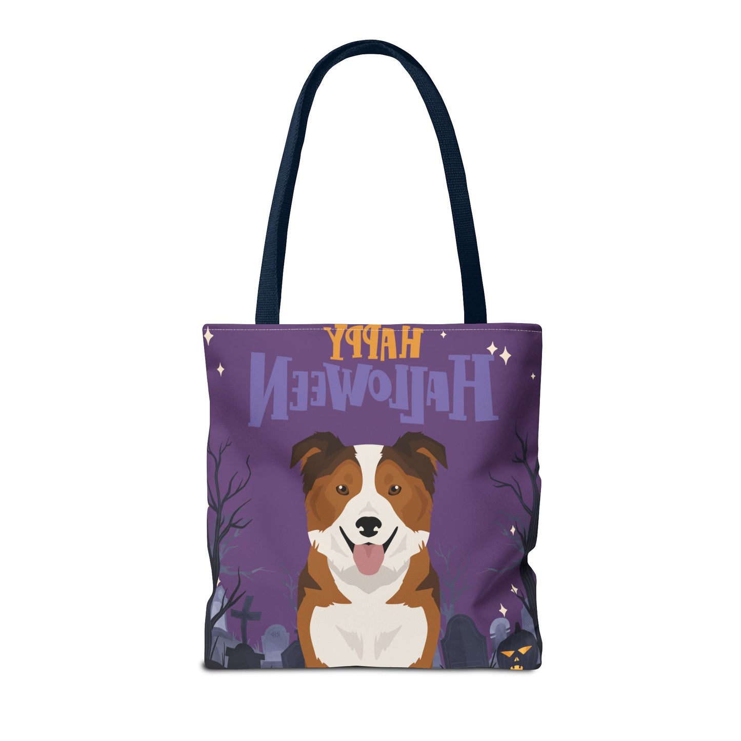 Border Collie Dog Happy Halloween Tote Bag 16x16