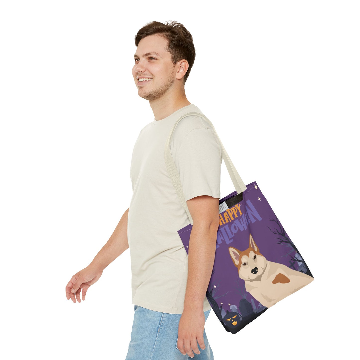 East Siberian Laika Dog Happy Halloween Tote Bag 16x16