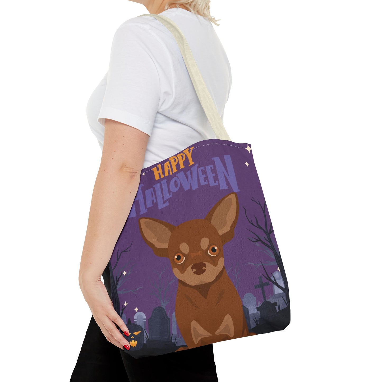 Chihuahua Dog Happy Halloween Tote Bag 16x16