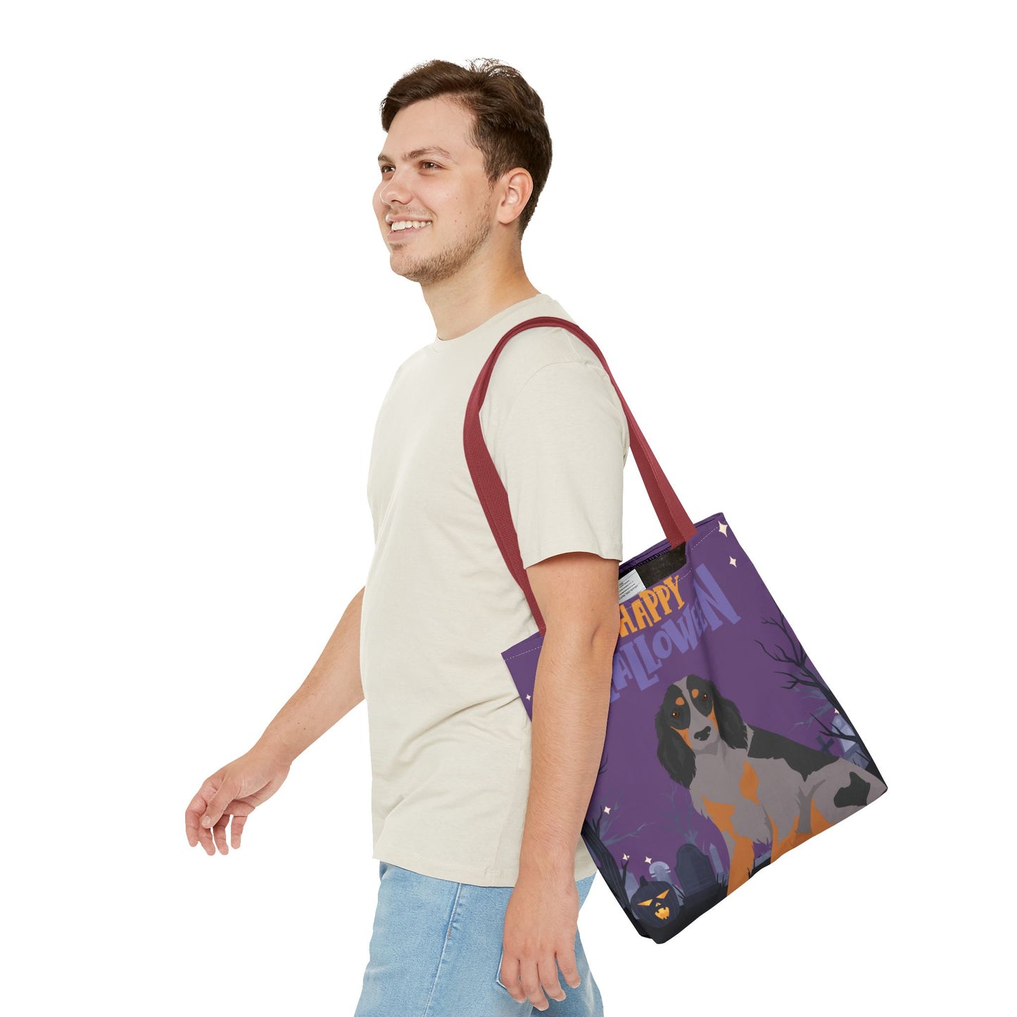 Picardy Spaniel Dog Happy Halloween Tote Bag 16x16