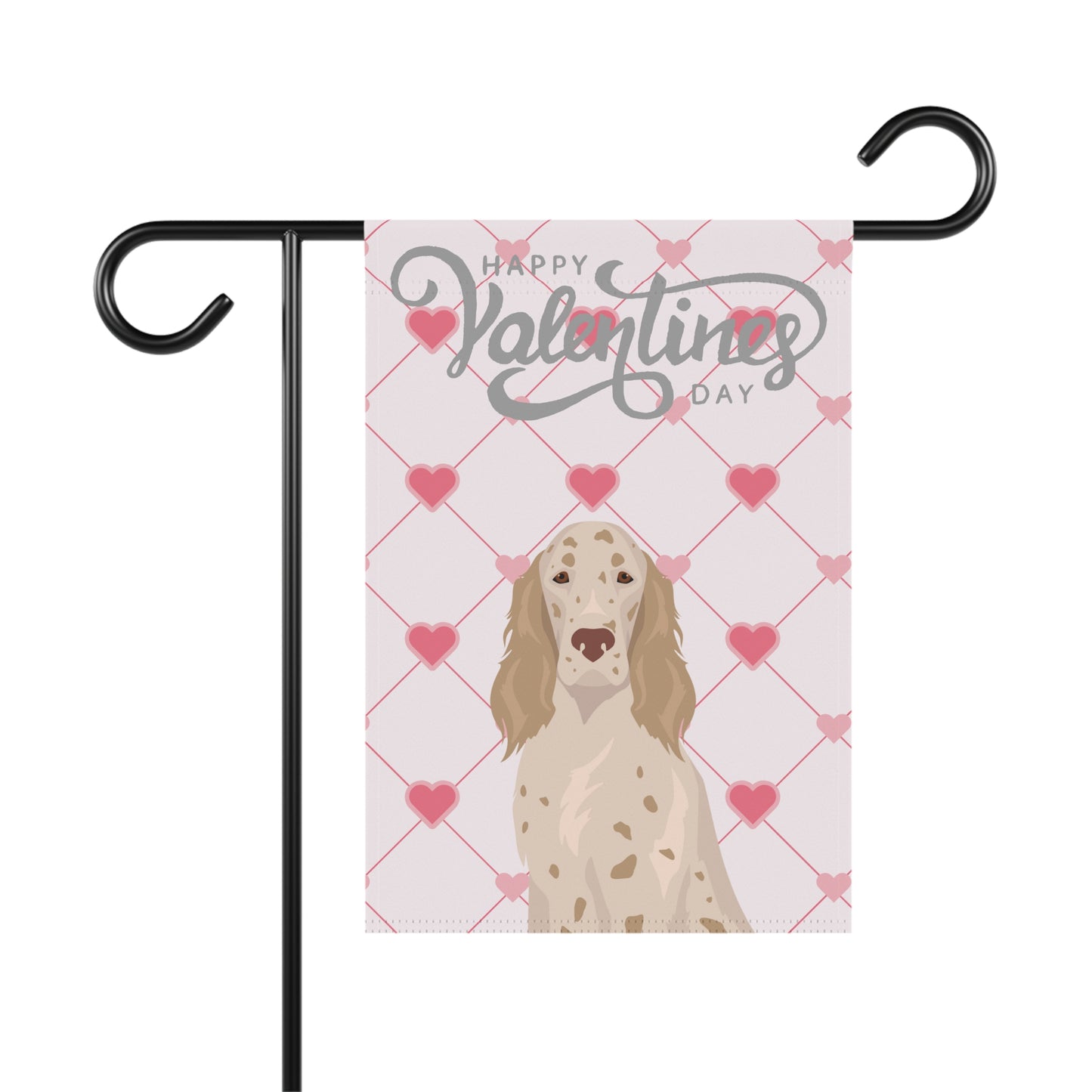 English Setter Dog Valentines Day Garden Flag