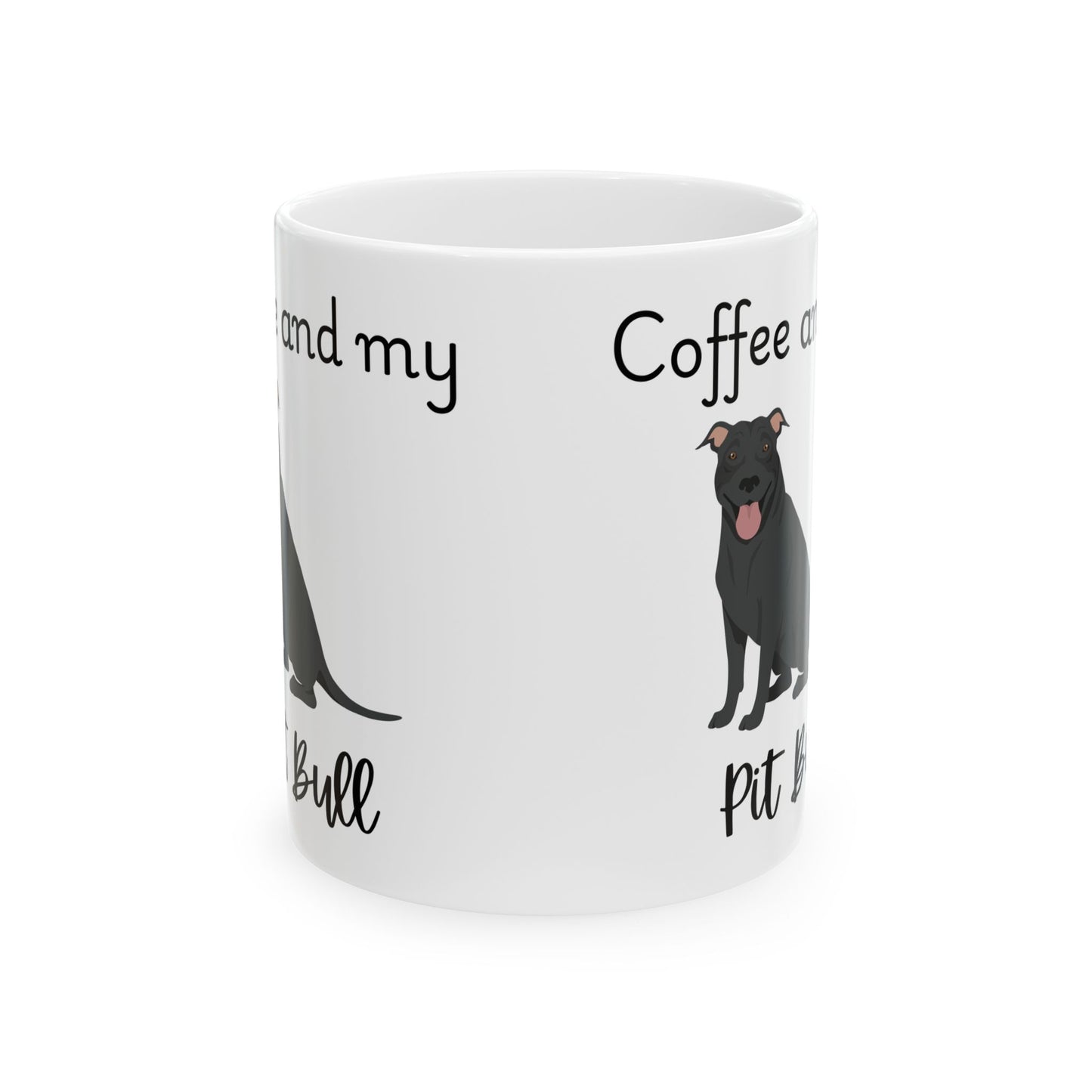 Coffee and My Pit Bull Ceramic Mug | Dog Lover Gift, Pet Owner Cup, Cute Mug for Dog Moms, Funny Mug for Coffee Lovers
