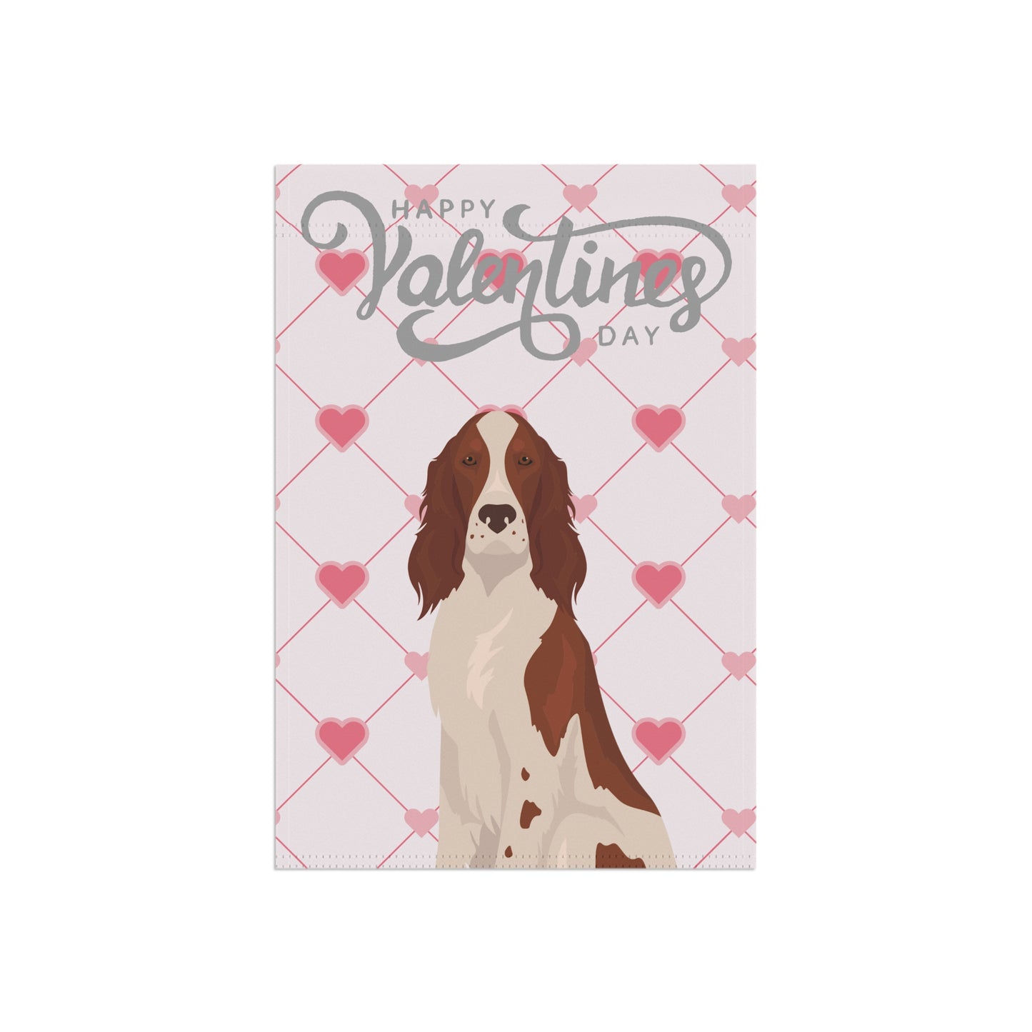 Irish Red and White Setter Dog Valentines Day Garden Flag