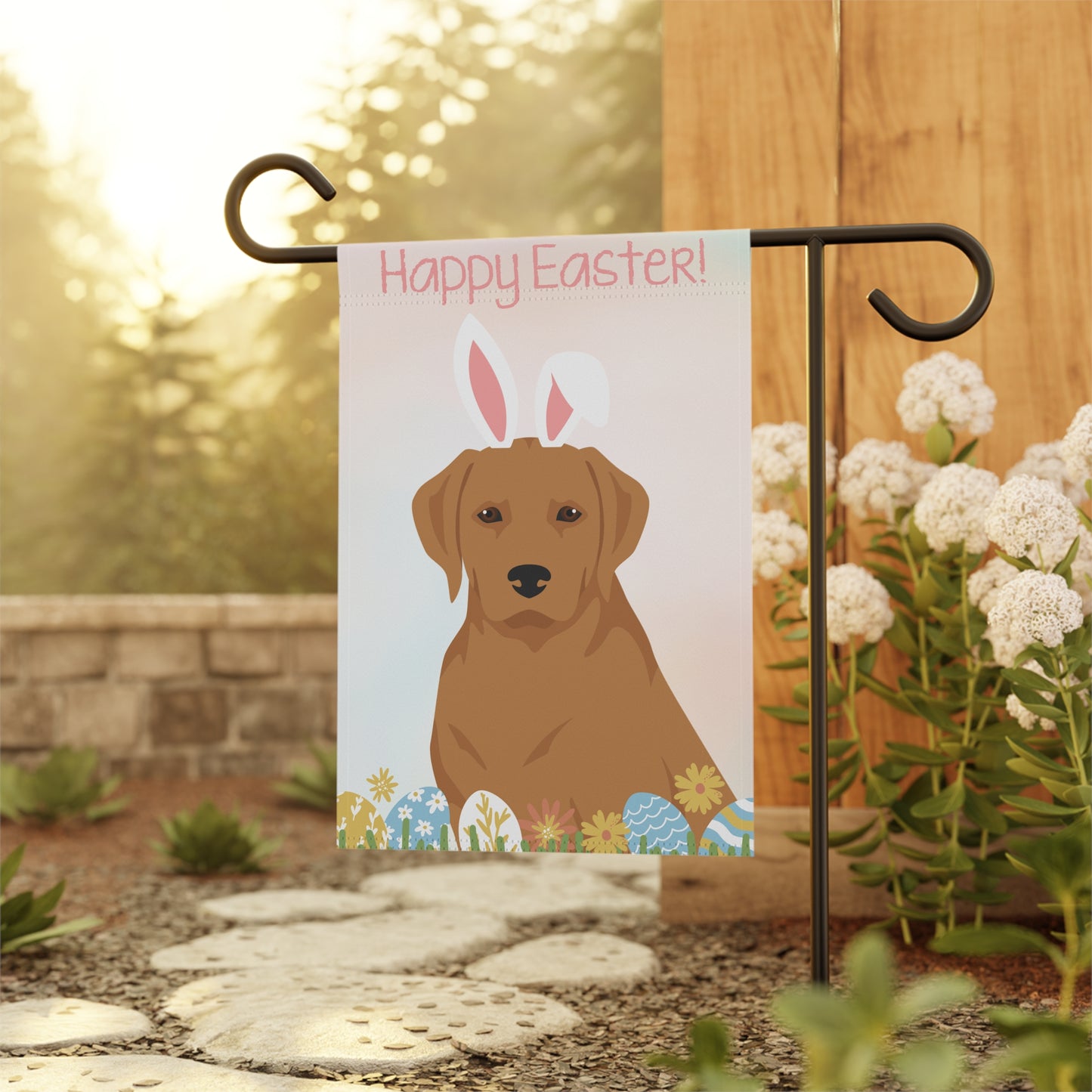 Labrador Retriever Dog Happy Easter Garden Flag