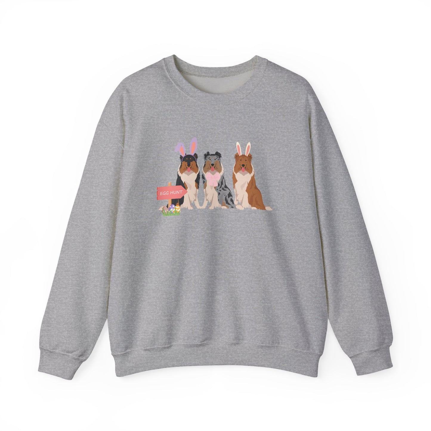 Collie Dog Easter Unisex Heavy Blend Crewneck Sweatshirt, easter, Cute Dog Mom Gift
