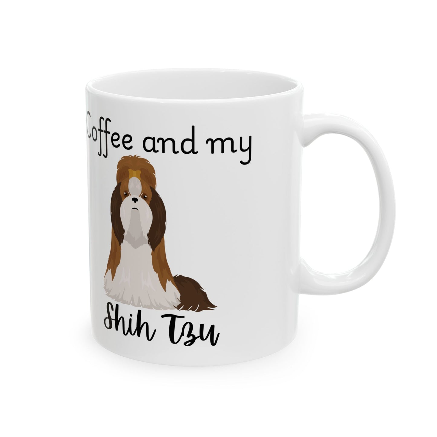 Coffee and My Shih Tzu Ceramic Mug | Dog Lover Gift, Pet Owner Cup, Cute Mug for Dog Moms, Funny Mug for Coffee Lovers