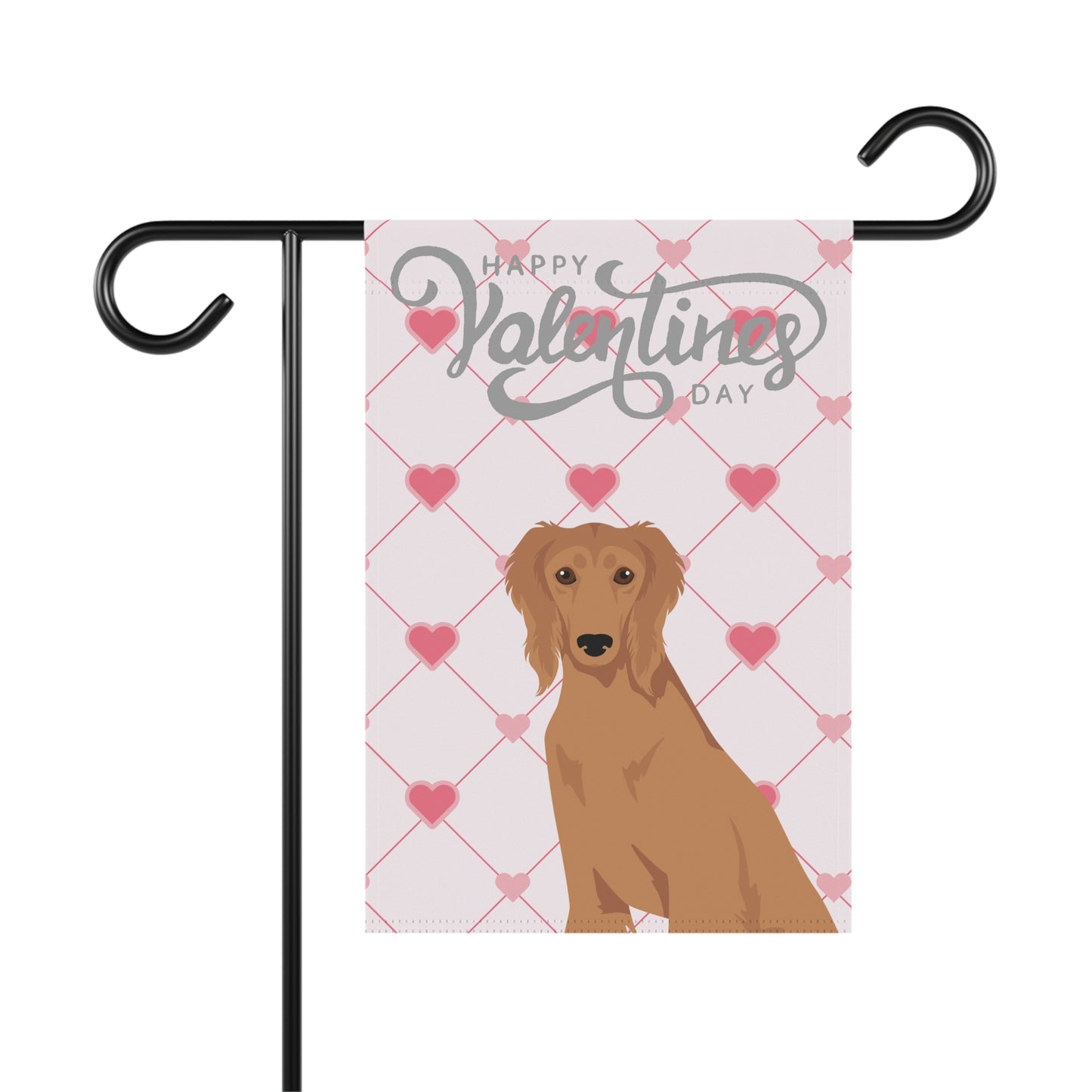 Saluki Dog Valentines Day Garden Flag