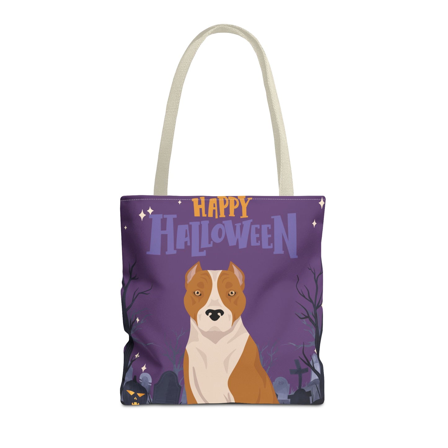 American Staffordshire Terrier Dog Happy Halloween Tote Bag 16x16