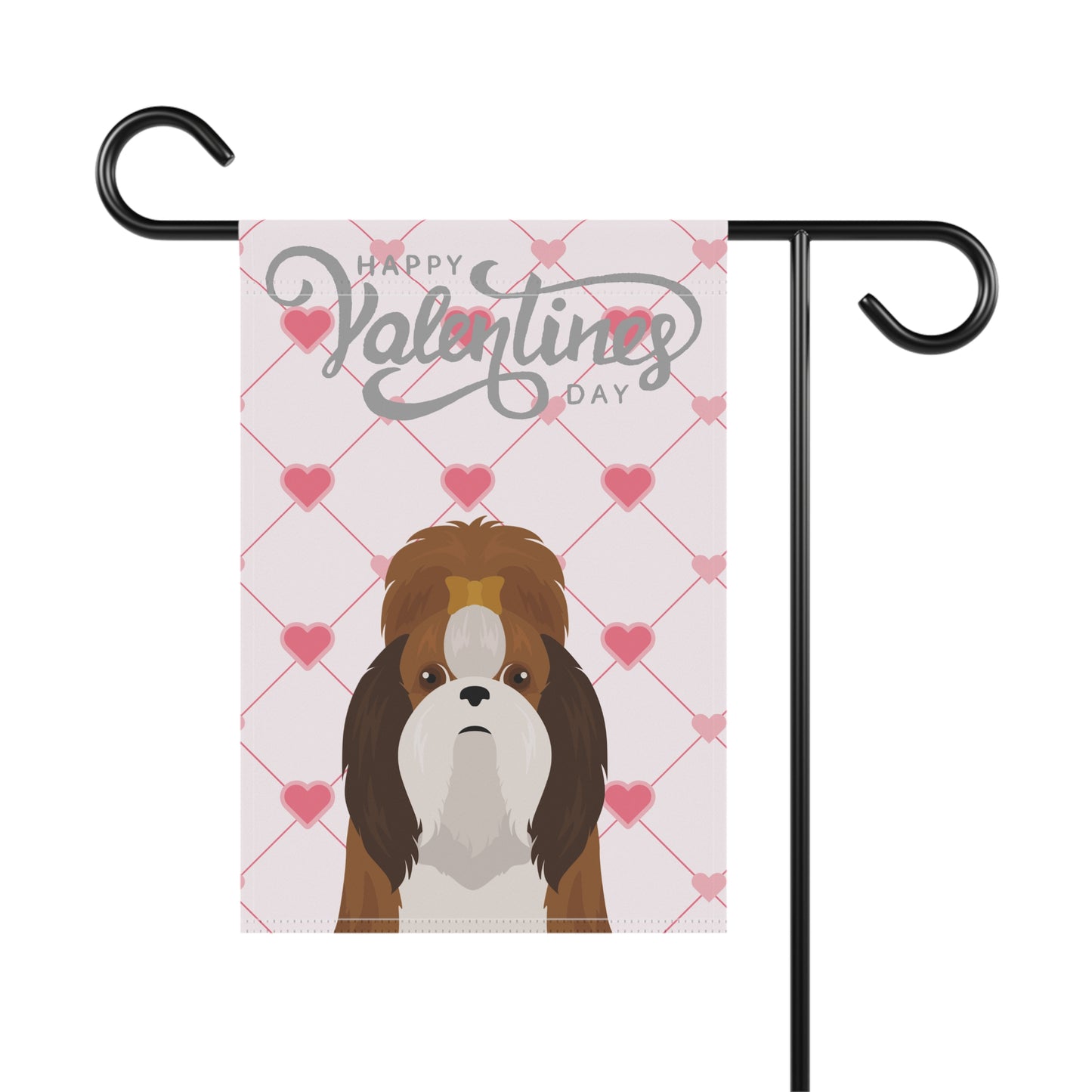 Shih Tzu Dog Valentines Day Garden Flag