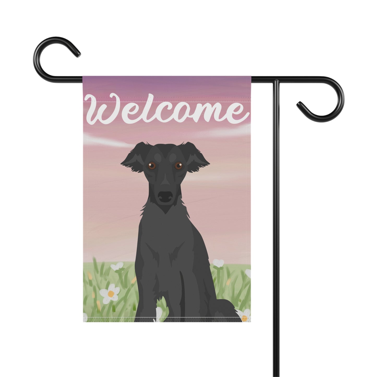 Silken Windhound Dog Welcome Garden Flag