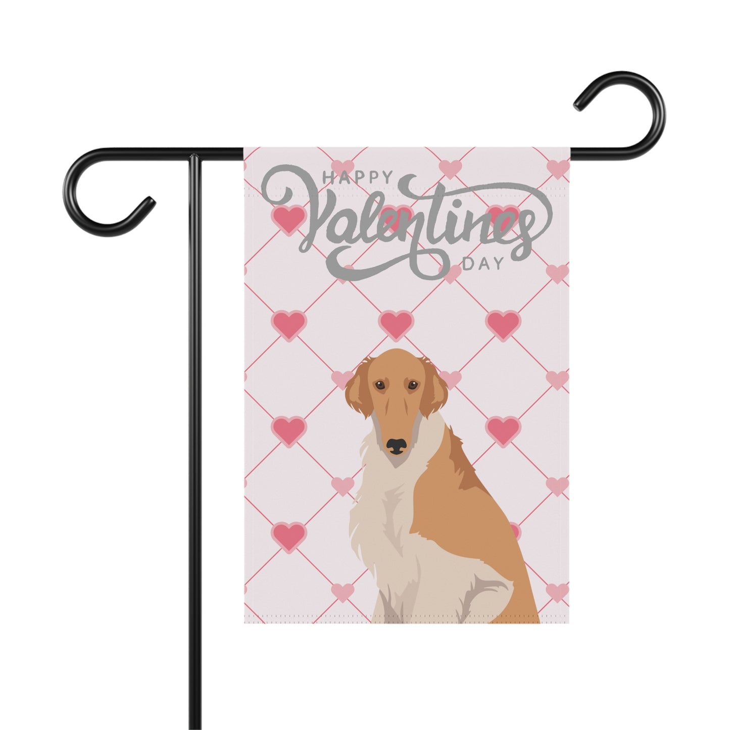 Borzoi Dog Valentines Day Garden Flag