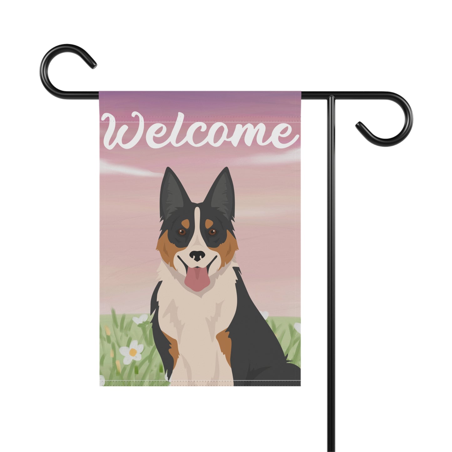 Welsh Sheepdog Dog Welcome Garden Flag