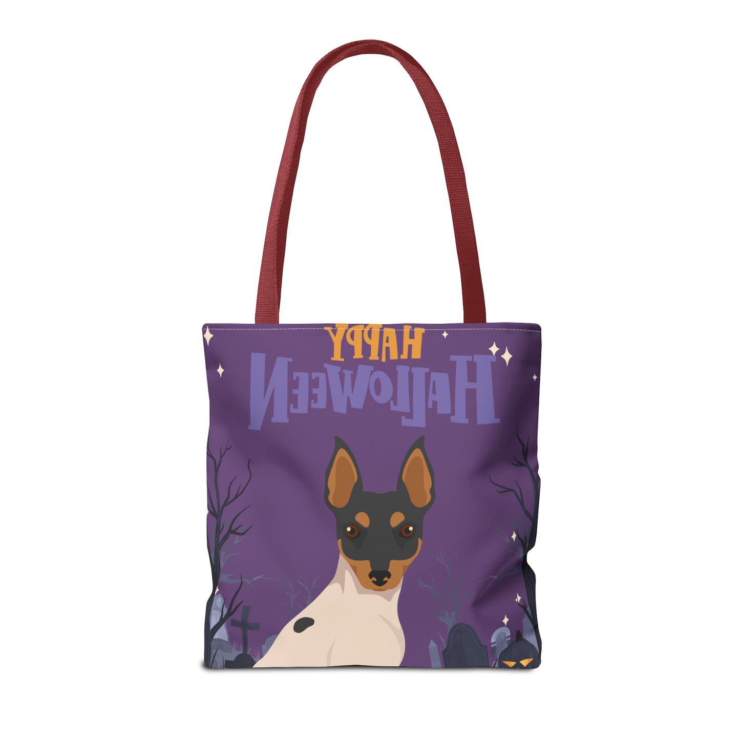 Toy Fox Terrier Dog Happy Halloween Tote Bag 16x16