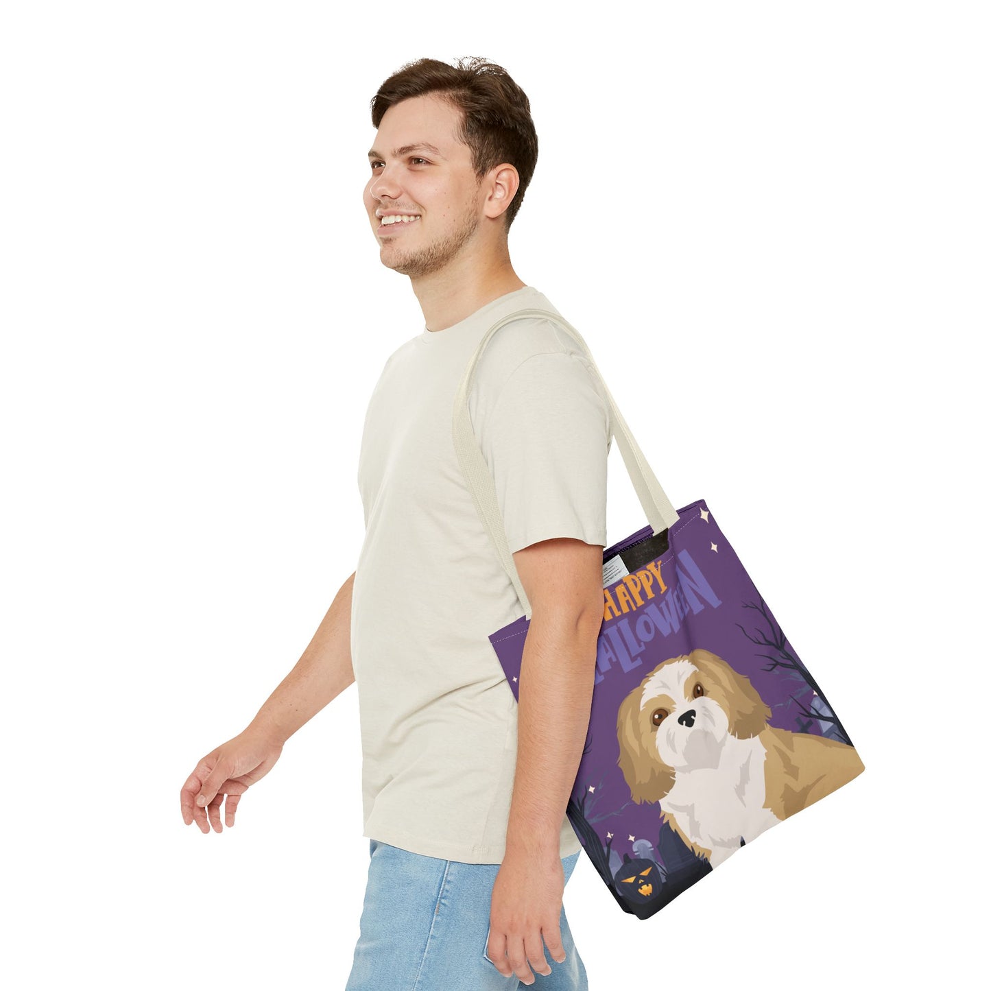 Shih Tzu Dog Happy Halloween Tote Bag 16x16