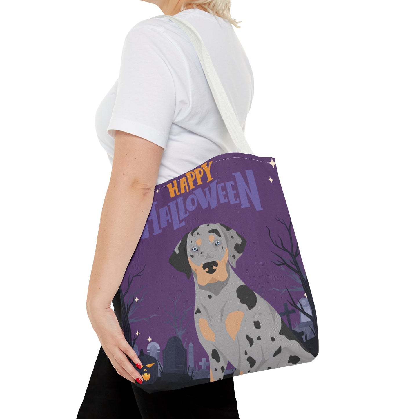 Catahoula Leopard Dog Dog Happy Halloween Tote Bag 16x16