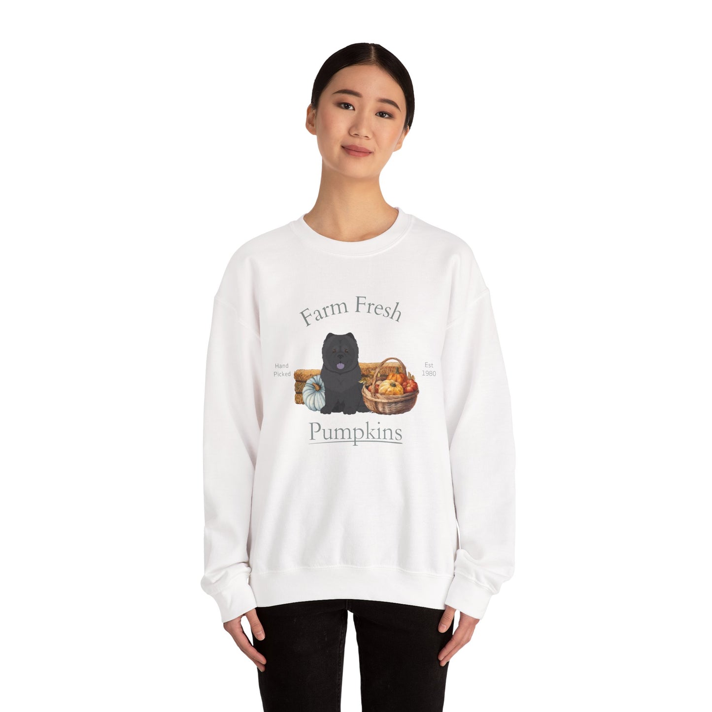 Chow Chow Dog Fall Farm Fresh Unisex Heavy Blend Crewneck Sweatshirt