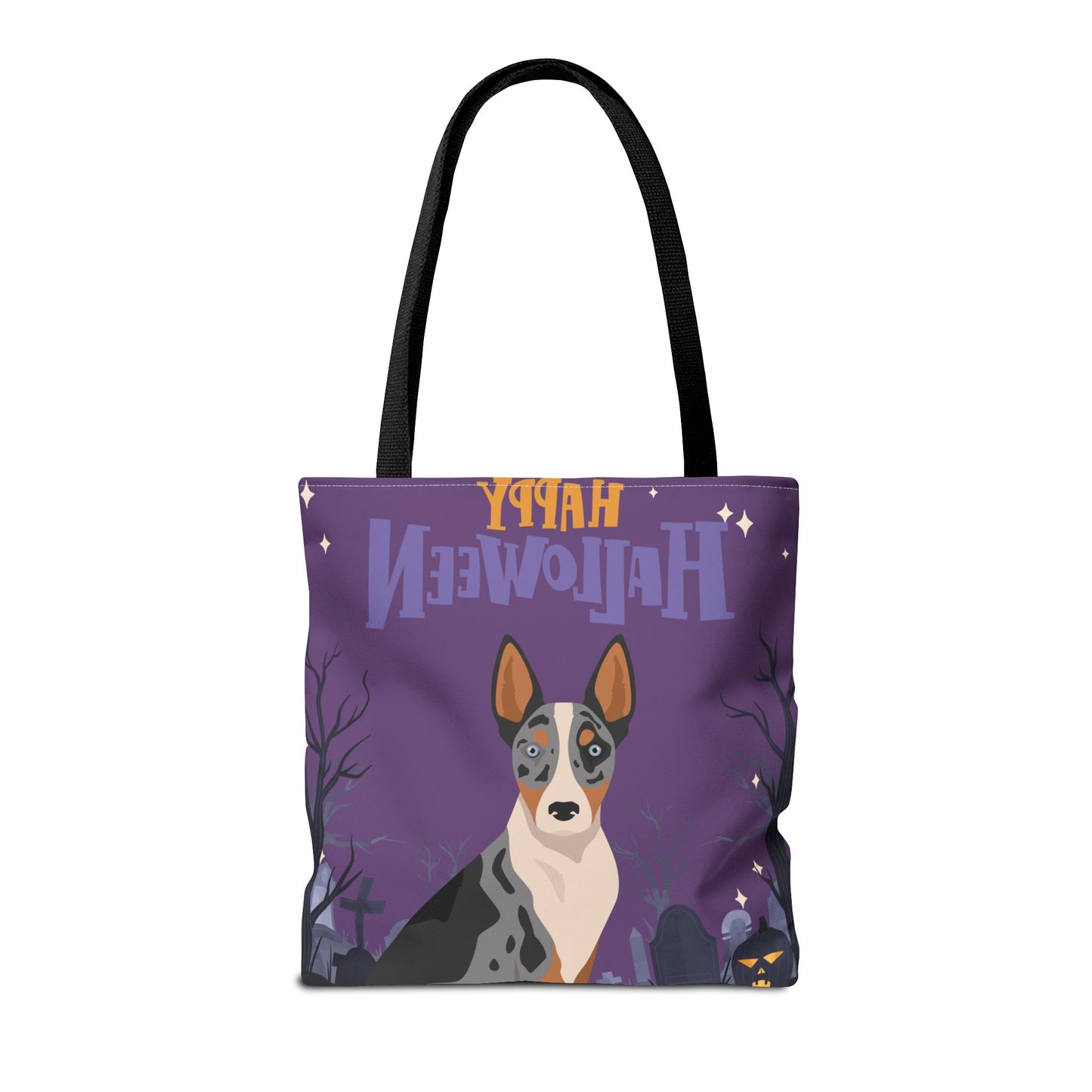 Australian Koolie Dog Happy Halloween Tote Bag 16x16