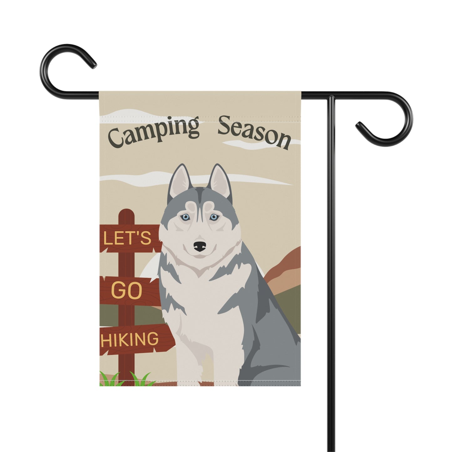 Siberian Husky Dog Camping Garden Flag
