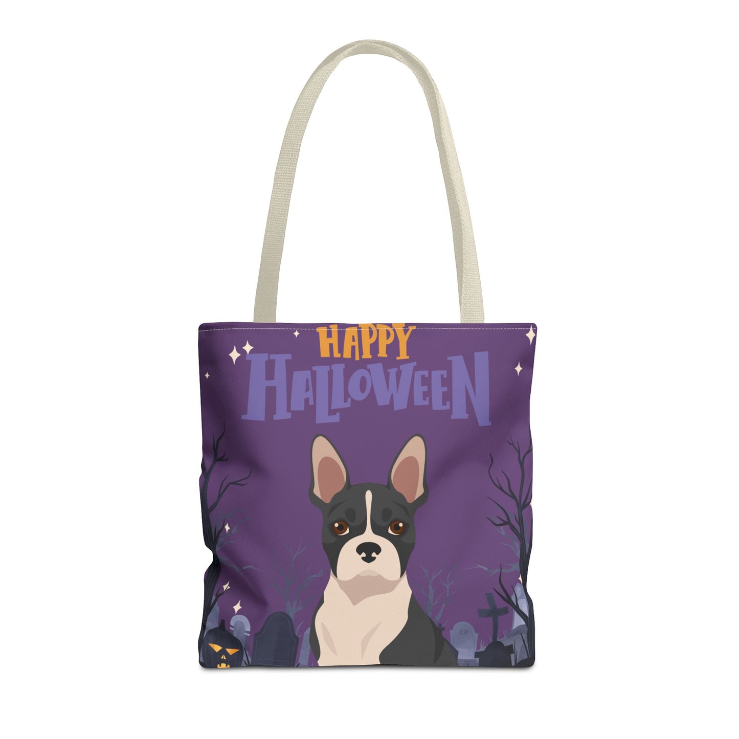 Boston Terrier Dog Happy Halloween Tote Bag 16x16