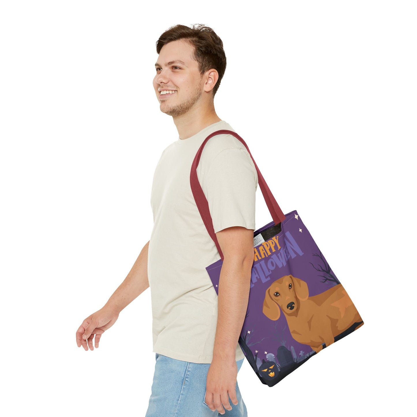 Dachshund Dog Happy Halloween Tote Bag 16x16