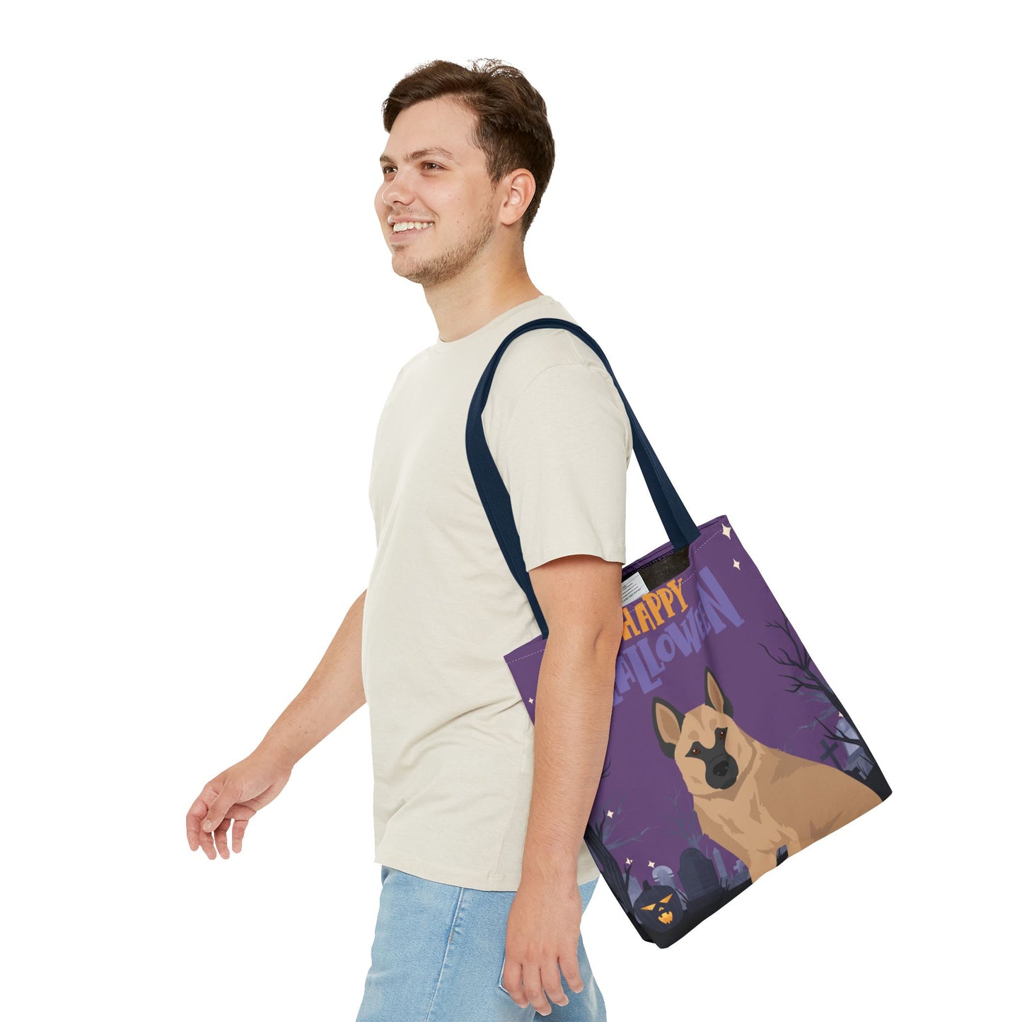 Hallefors Elkhound Dog Happy Halloween Tote Bag 16x16