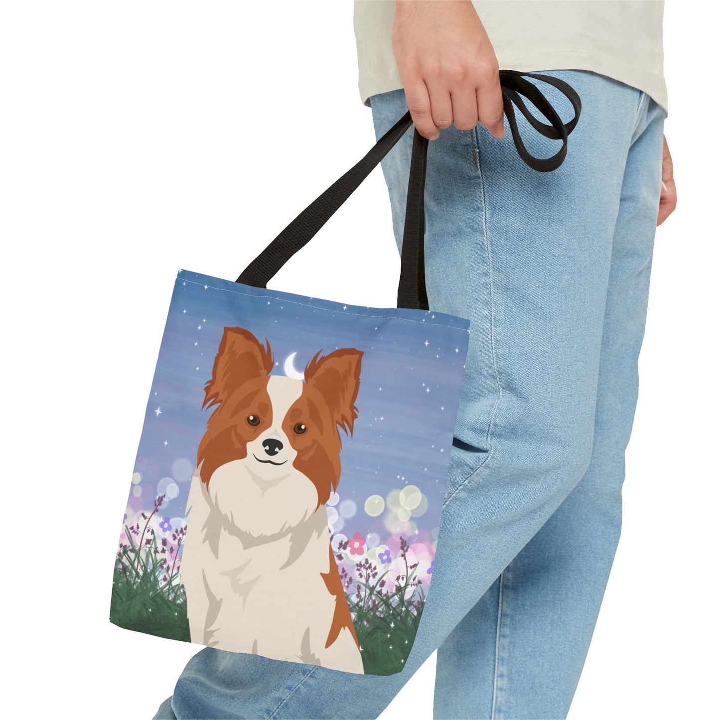 Papillon Dog Tote Bag 13x13