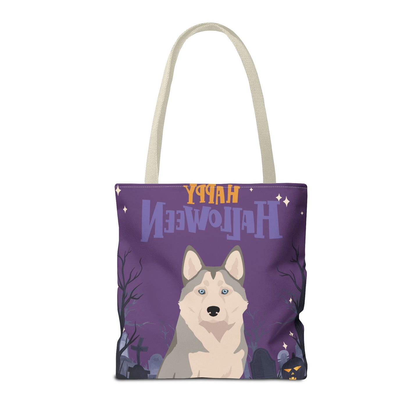 Alaskan Husky Dog Happy Halloween Tote Bag 16x16