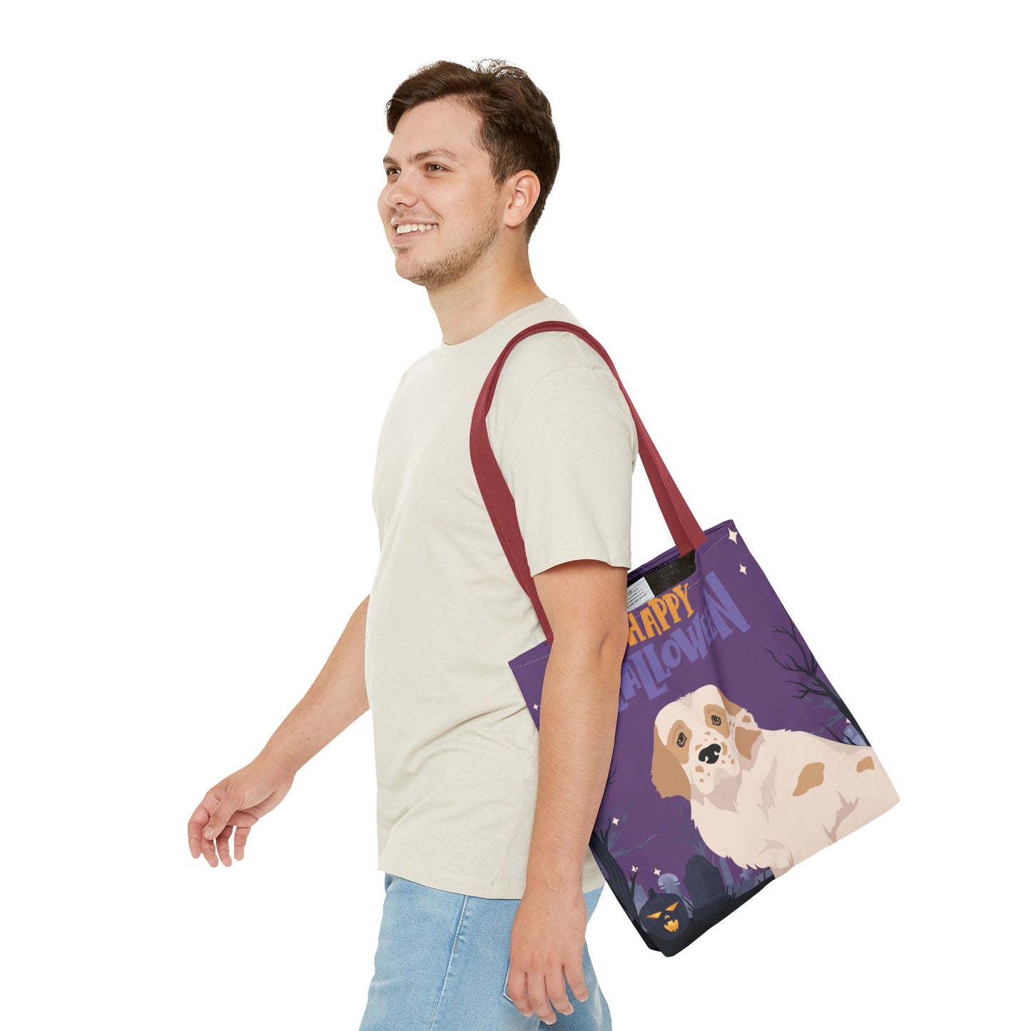 Clumber Spaniel Dog Happy Halloween Tote Bag 16x16