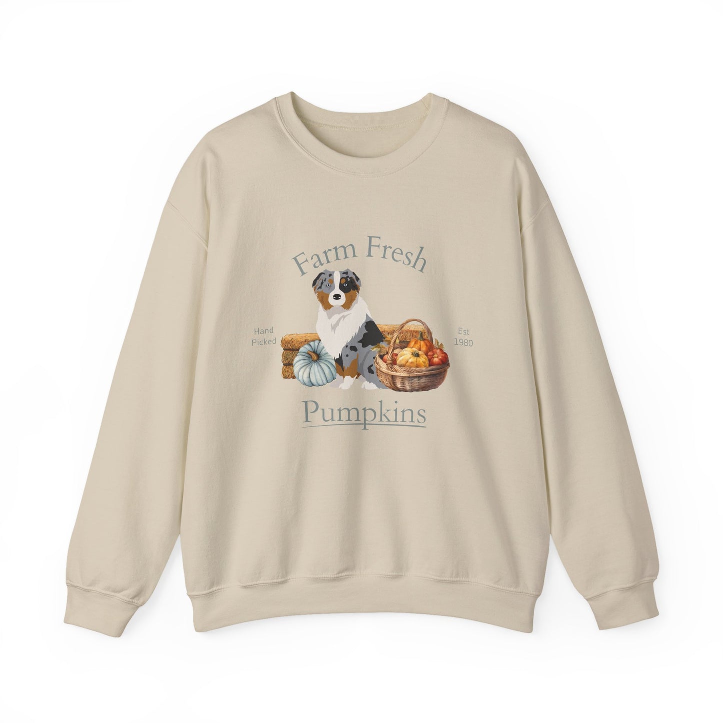 Australian Shepherd Dog Fall Farm Fresh Unisex Heavy Blend Crewneck Sweatshirt