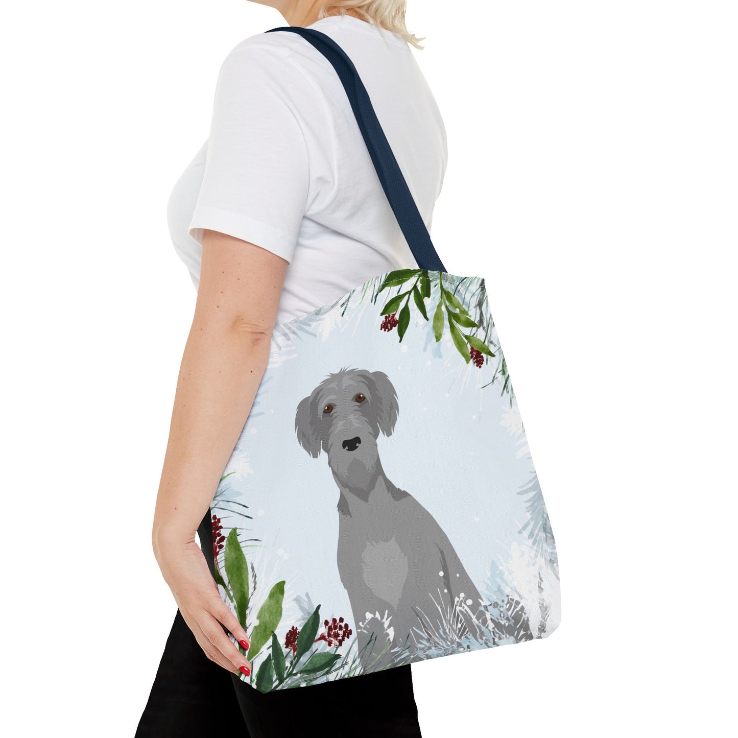Scottish Deerhound Dog Christmas Holiday Tote Bag 16x16