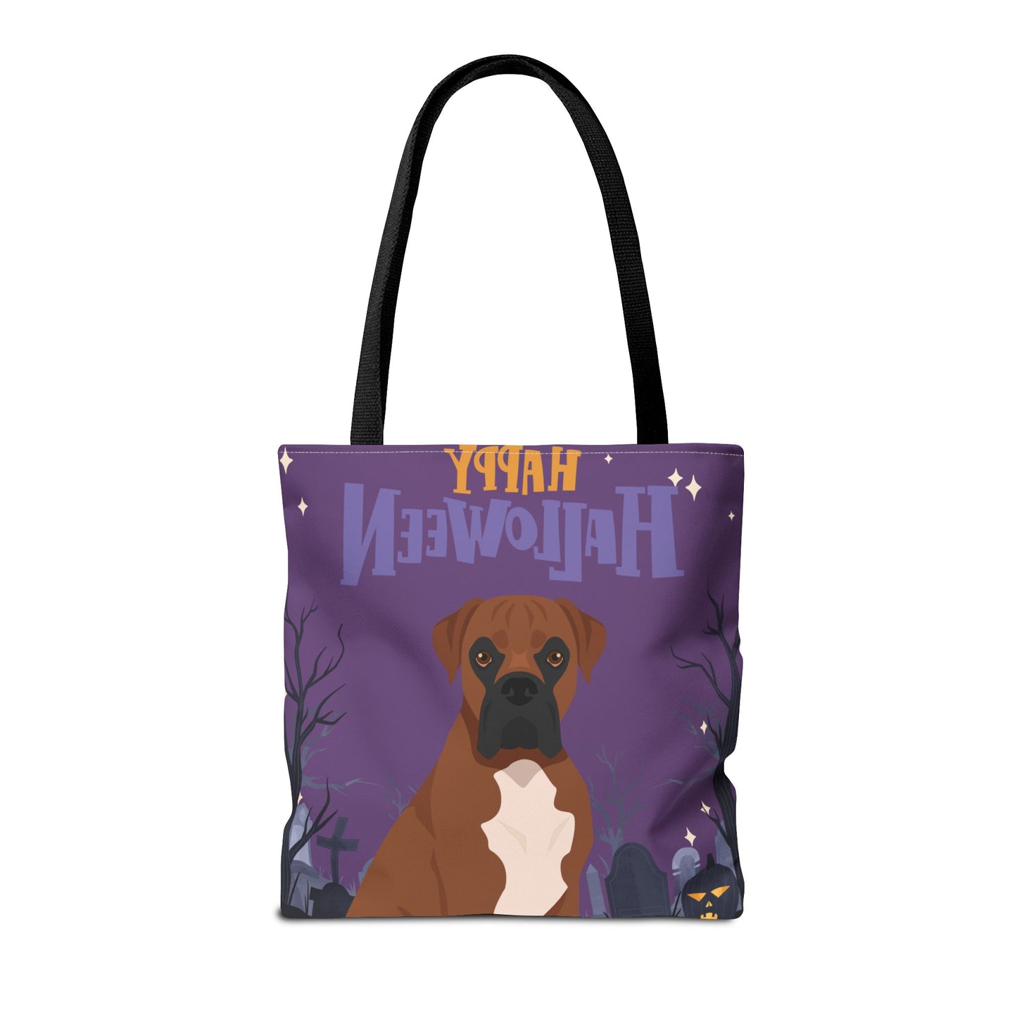 Boxer Dog Happy Halloween Tote Bag 16x16