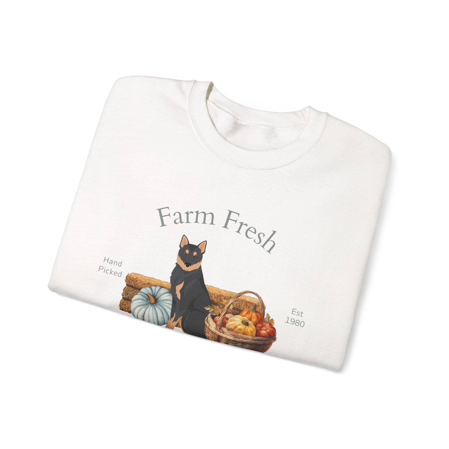 Korean Jindo Dog Fall Farm Fresh Unisex Heavy Blend Crewneck Sweatshirt