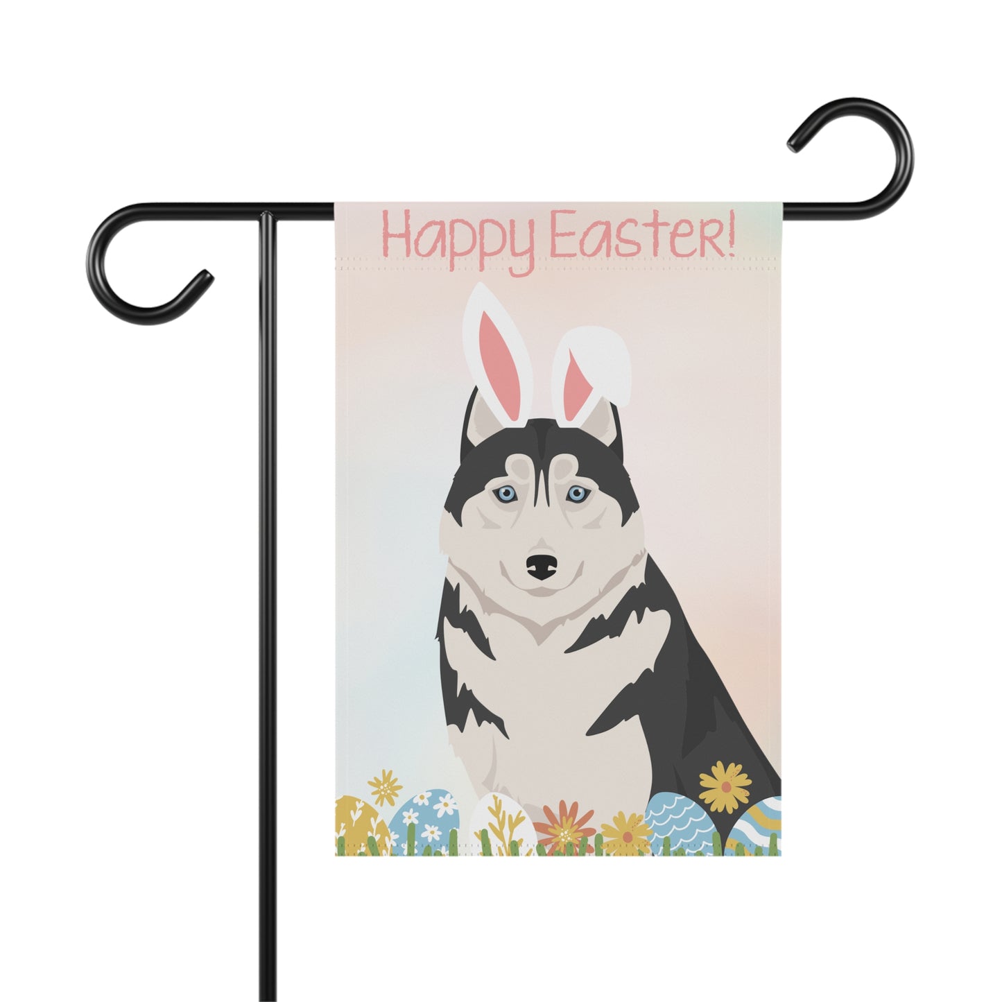 Siberian Husky Dog Happy Easter Garden Flag