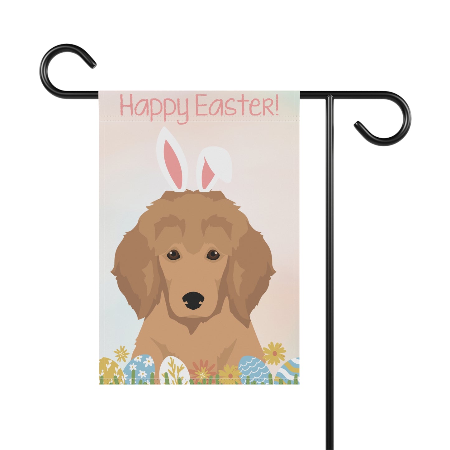 Poodle Dog Happy Easter Garden Flag