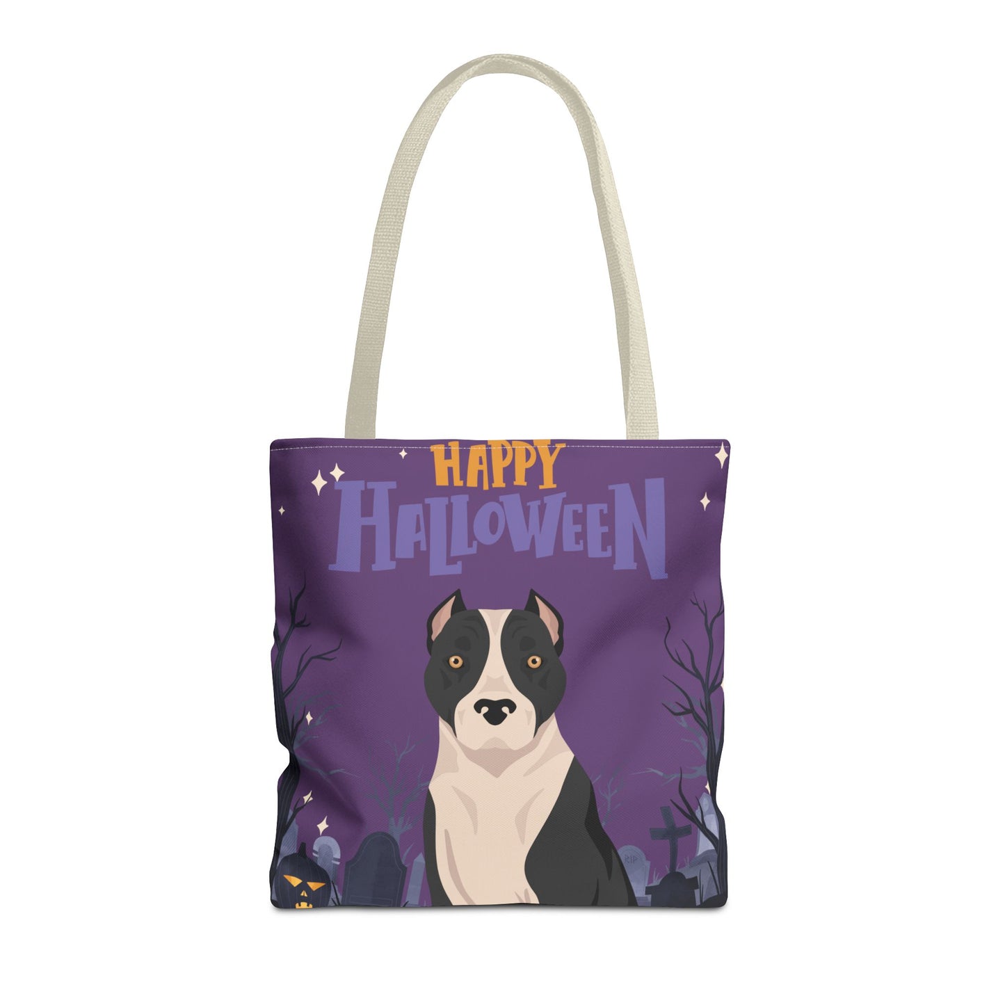 American Staffordshire Terrier Dog Happy Halloween Tote Bag 16x16